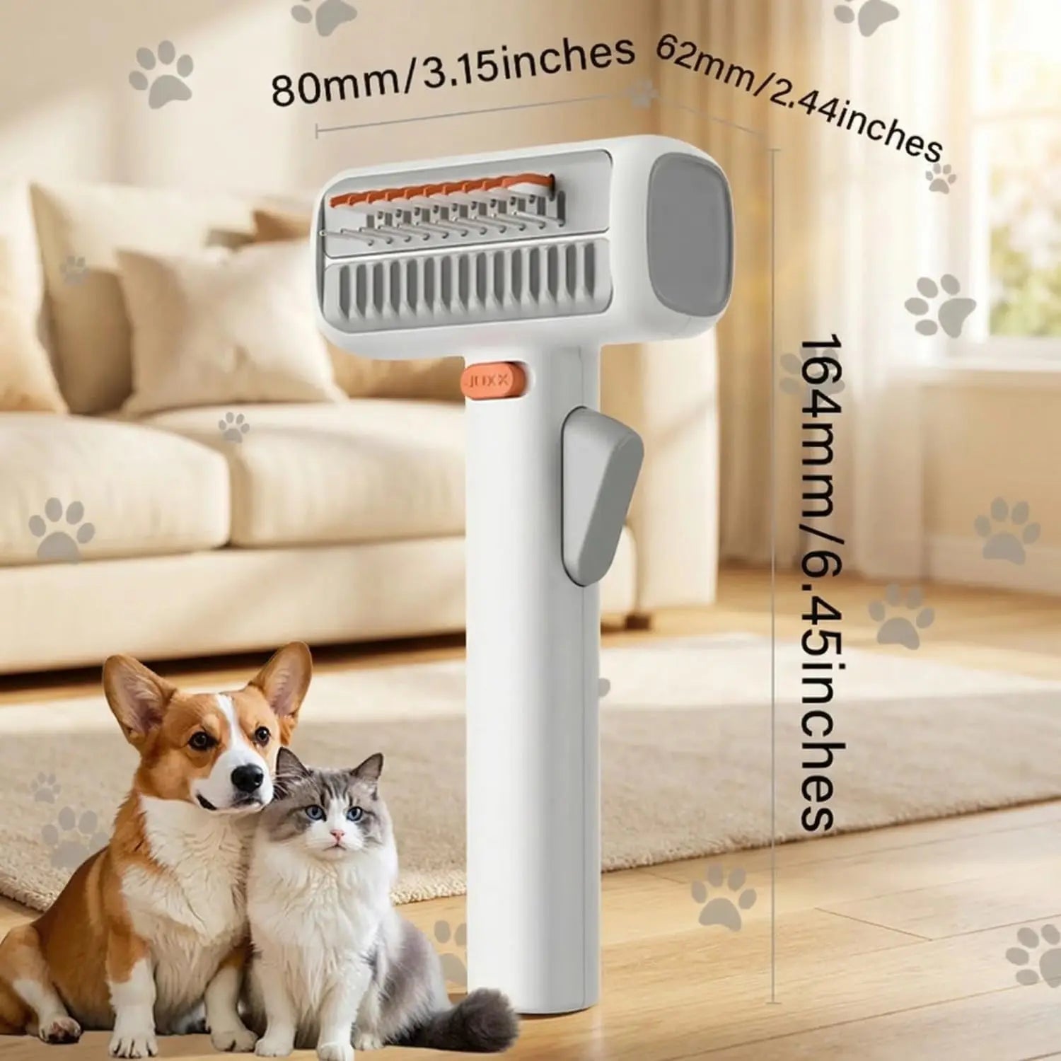 2-in-1 Pet Comb Removes Tangles & Loose Fur