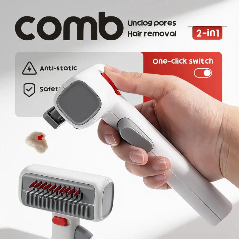2-in-1 Pet Comb Removes Tangles & Loose Fur
