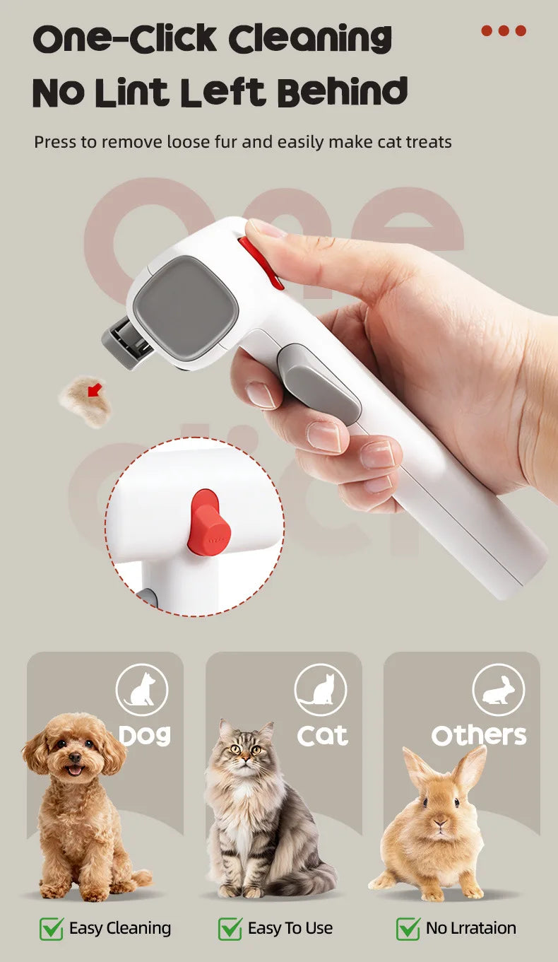 2-in-1 Pet Comb Removes Tangles & Loose Fur